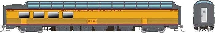 SP 3/4 Dome-Lounge - Ready to Run -- Southern Pacific 3603 (Armour Yellow, gray, red, Fluted Sides), HO, Rapido Trains Inc 17500