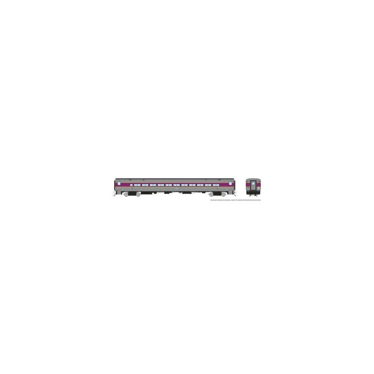 P-S Comet Commuter Coach - Ready to Run -- Boston MBTA 340 (As-Delivered, silver, purple), HO, Rapido Trains Inc 128546