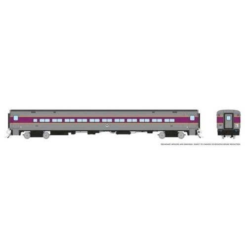 P-S Comet Commuter Coach - Ready to Run -- Boston MBTA 340 (As-Delivered, silver, purple), HO, Rapido Trains Inc 128546