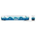 Bi-Level Commuter Coach - Ready to Run -- Sounder DXRX (No Number teal, blue, white), HO, Rapido Trains Inc 146053