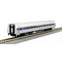 Amfleet I Coach & Cafe with Interior Lighting - Ready to Run -- Amtrak 82647, 48159 (Set B, Phase VI Wide Blue Stripe, Travelsca