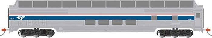 Budd 85′ Full-Length Dome with Lights - Ready to Run - Silver Series(R) -- Amtrak (Phase VI, silver, blue, red, white Travelsc