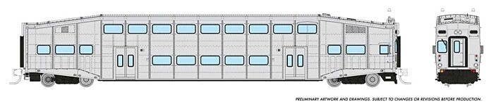 Bilevel Commuter Cab Car - Ready to Run -- Undecorated Cab Car Early Version (Series I), N, Rapido Trains Inc 546098