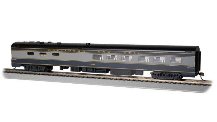85′ Smooth-Side Diner - Ready to Run -- Baltimore & Ohio 1035 (blue, gray, black), HO, Bachmann Industries 14801