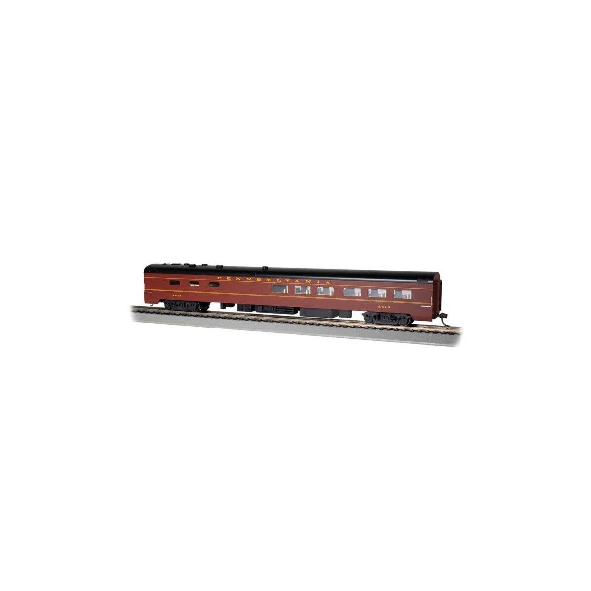 85′ Smooth-Side Diner - Ready to Run -- Pennsylvania Railroad 4414 (Tuscan, black), HO, Bachmann Industries 14805