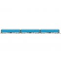 Class B60 Heavyweight Baggage Car 3-Pack - 3-Rail - Ready to Run -- American Railroads (blue, gray, yellow), O, Lionel 2527010
