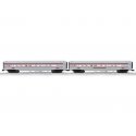 18′ Streamlined Fluted Coach 2-Pack - 3-Rail - Ready to Run - RailSounds -- Pennsylvania Railroad (silver, Tuscan), O, Lionel 