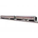Heavyweight 18′ Coach & Diner - 3-Rail - Ready to Run -- Pennsylvania Railroad 1157, john Hancock (Shadowlined silver, Tuscan)