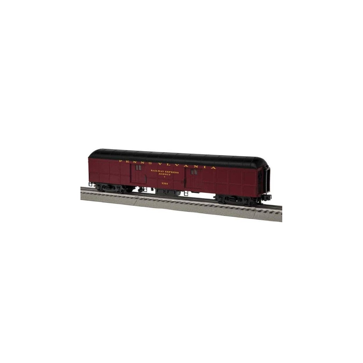 B60 Heavyweight Baggage Car - 3-Rail - Ready to Run - Vision Station Sounds -- Pennsylvania Railroad 9369 (Tuscan, black), O, Li