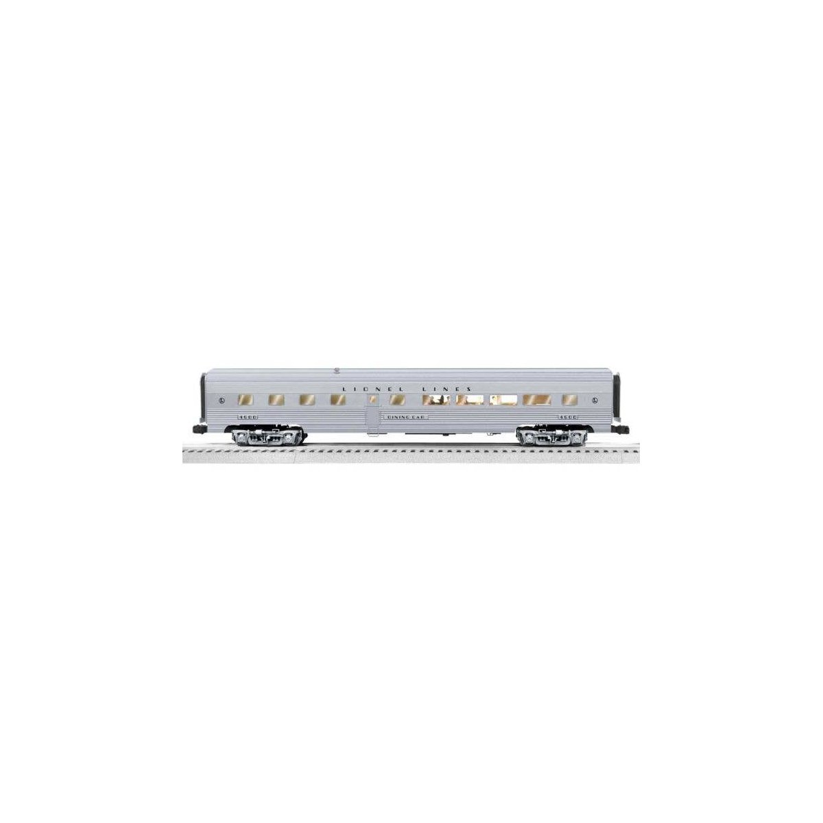 18′ Streamlined Fluted Diner - 3-Rail - Ready to Run - StationSounds -- Lionel Lines 4500 (silver), O, Lionel 2527210