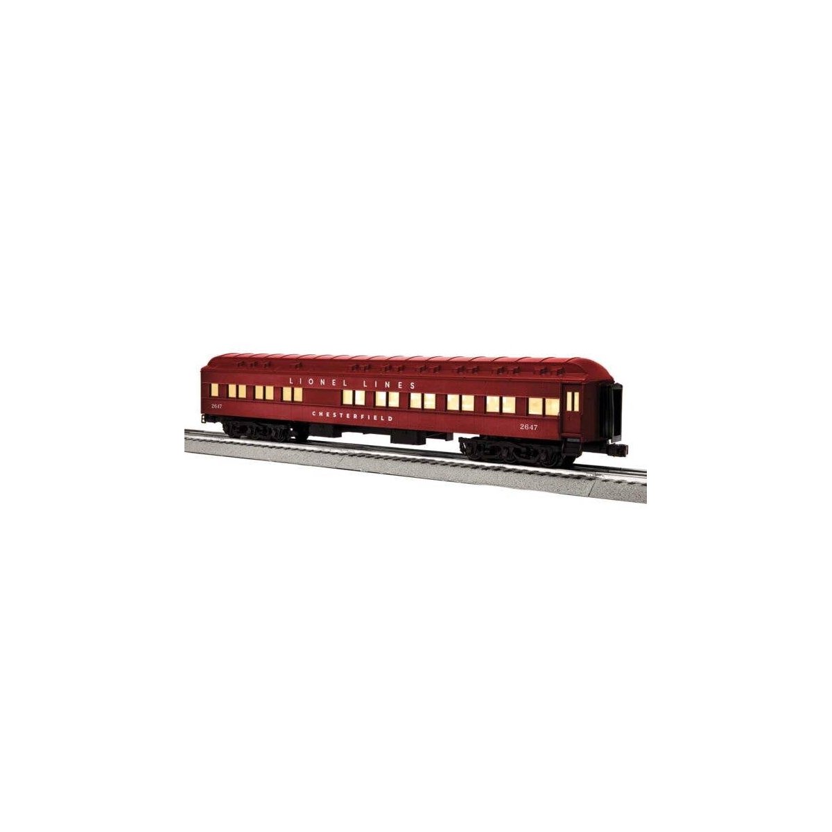 18′ Heavyweight Diner- 3-Rail - Ready to Run - StationSounds -- Lionel Lines 2647 (red), O, Lionel 2527280