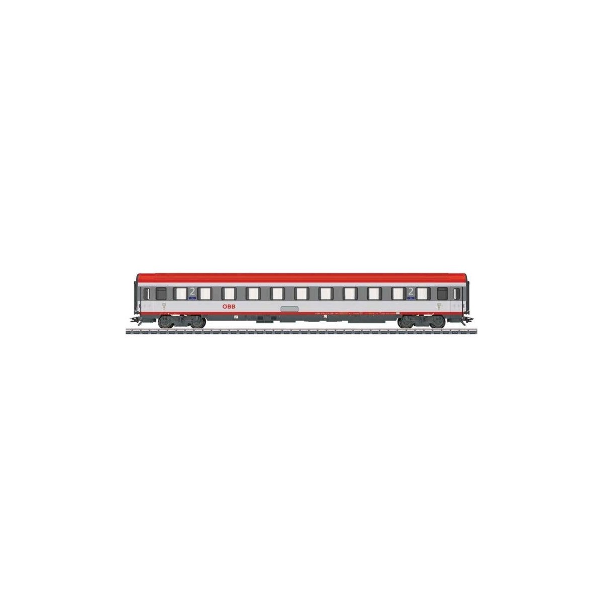 Type Ampz 1st Class Coach - 3-Rail - Ready to Run -- Austrian Federal Railways OBB (Era VI 2012, white, red, gray), HO, Marklin,