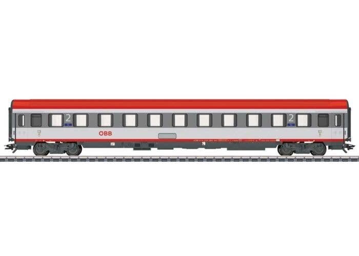 Type Ampz 1st Class Coach - 3-Rail - Ready to Run -- Austrian Federal Railways OBB (Era VI 2012, white, red, gray), HO, Marklin,