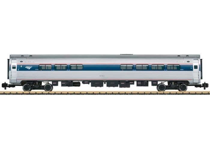 Amfleet(R) Club/Food Service with Lighting - Ready to Run -- Amtrak 48183 (Phase VI, silver, blue, red, white, Travelmark Logo),