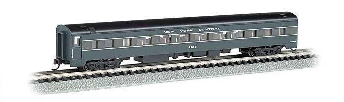 85′ Smooth-Side Coach w/Lighting - Ready to Run -- New York Central (2-Tone Gray), N, Bachmann Industries 14255