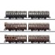 Paired Compartment Car Set - 3-Rail - Ready to Run -- Royal Prussian Railroad KPEV (Era 1, 3 Schemes), HO, Marklin, Inc 42047