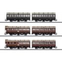 Paired Compartment Car Set - 3-Rail - Ready to Run -- Royal Prussian Railroad KPEV (Era 1, 3 Schemes), HO, Marklin, Inc 42047