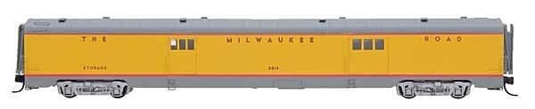 Centralia Car Shops Streamlined Smooth-Side Baggage Car - Ready to Run -- Milwaukee Road (Post-1956 UP Streamliner Scheme, Armou