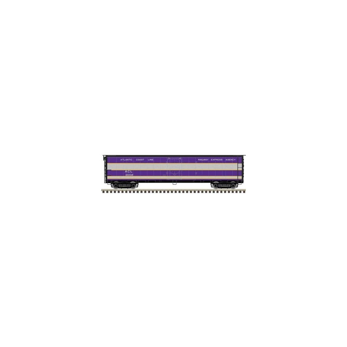 ACF/REA Steel Express Reefer - Ready to Run - Master(R) -- Atlantic Coast Line 3017 (As-Delivered, purple, silver, yellow, white