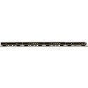 70′ Baggage, 2 Coaches, Observation Set - 3-Rail - Premier -- Kansas City Southern 20, 273, 277, 40 (black, red, yellow, silve