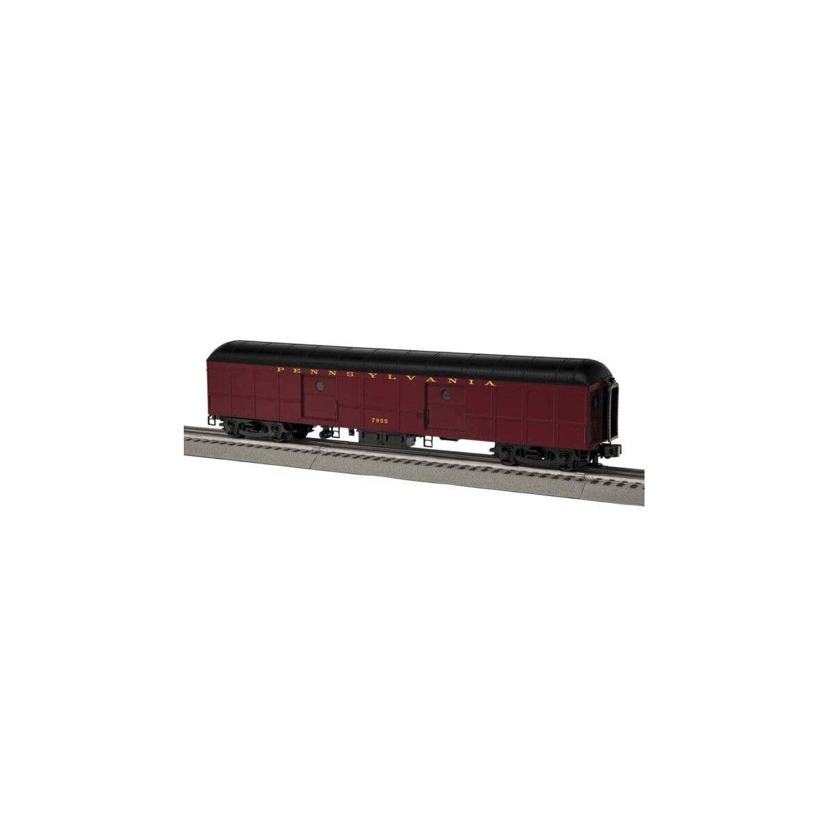 Class B60 Heavyweight Baggage Car - 3-Rail - Ready to Run -- Pennsylvania Railroad 7955 (Tuscan, black, yellow), O, Lionel 25272