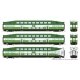 Bi-Level Commuter 2 Coach and Cab Car Set - Ready to Run -- Go Transit/Metrolinx Set 1 208, 2838, 2850 (green, white), HO, Rapid