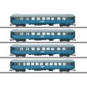 Type A2, AB3K, B5 and B1K Car Set - 3-Rail - Ready to Run -- Swedish State Railways SJ (Era V, gray, blue), HO, Marklin, Inc 437