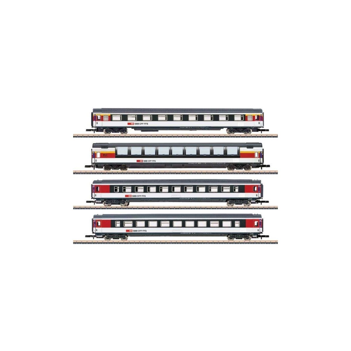 Type EW IV A, 2 Type EW IV B, 1 Type Apm Set - Ready to Run -- Swiss Federal Railways SBB (InterCity, Era VI 2019, white, black,