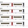 UAC TurboTrain Add-On Coach (2022 Ver.) 4-Car Completion Set - Ready to Run -- Canadian National 203-226-251 & IC-34 261 (white,