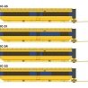 UAC TurboTrain Add-On Coach (2022 Ver.) 4-Car Completion Set - Ready to Run -- VIA Rail Canada 263-257-254 & IC-34 264 (yellow, 