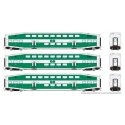 Bi-Level Commuter 3-Coach Set - Ready to Run -- Go Transit Set 3 2740, 2763, 2779 (Late, green, white), HO, Rapido Trains Inc 14