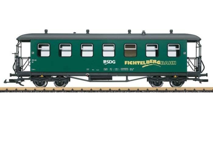 Type KB 2nd Class Coach - Ready to Run -- Fichtelbergbahn SDG 2 (Era VI, green, yellow, gray), G, LGB 36370