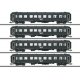 Type AB3 1st/2nd Class & 3 Type B5, 2nd Class Coach Set - 3-Rail - Ready to -- Swedish State Railways SJ (Era VI, black, white),