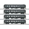 Type AB3 1st/2nd Class & 3 Type B5, 2nd Class Coach Set - 3-Rail - Ready to -- Swedish State Railways SJ (Era VI, black, white),