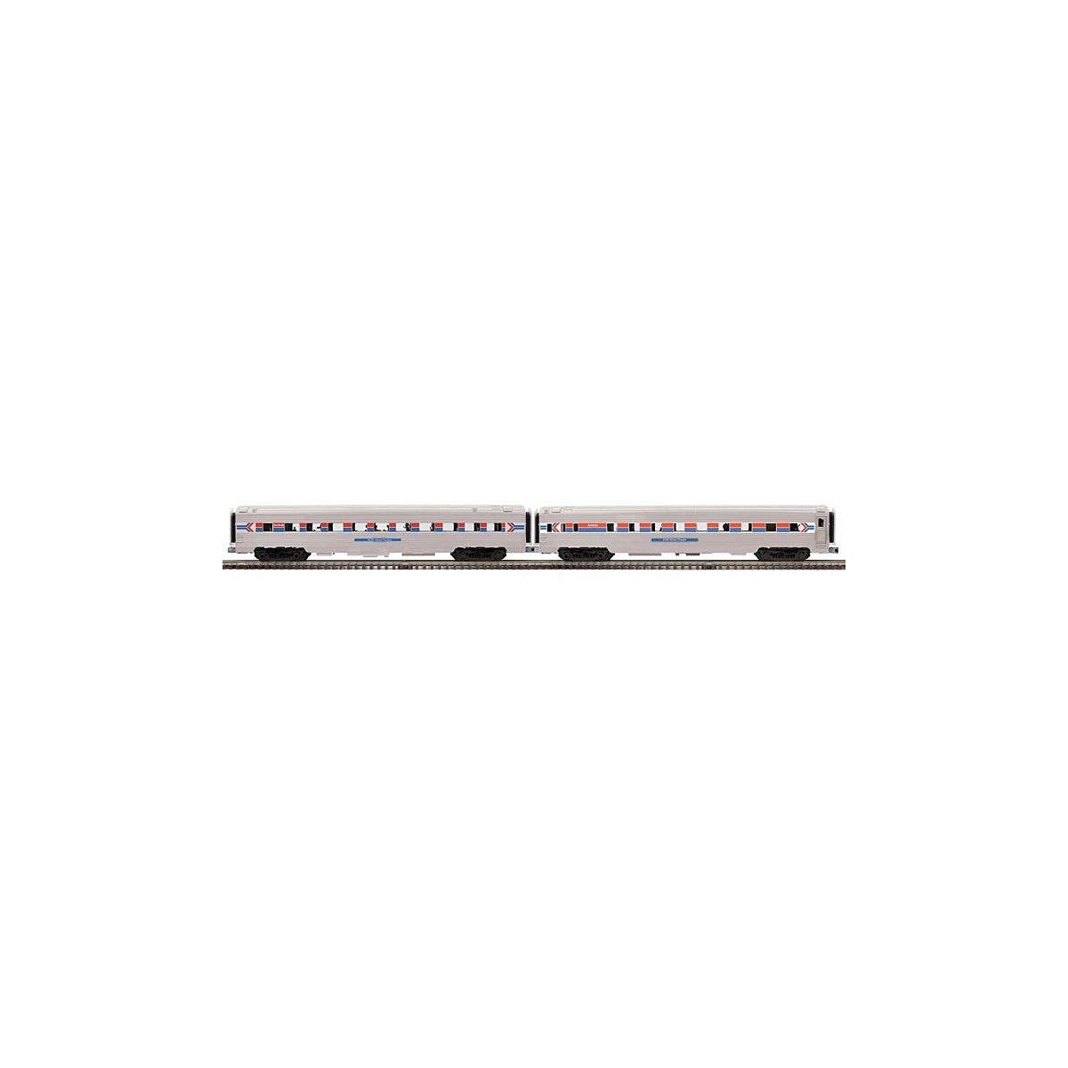 70′ Sleeper, Diner Set - 3-Rail - Premier -- Amtrak 2150, 8055 (Phase I, silver, red, blue), O, Atlas O 3001475