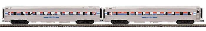 70′ Sleeper, Diner Set - 3-Rail - Premier -- Amtrak 2150, 8055 (Phase I, silver, red, blue), O, Atlas O 3001475