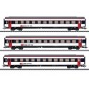 Mark IV Type B 2nd Class Coach 3-Pack - 3-Rail - Ready to Run -- Swiss Federal Railways SBB (Era VI, white, black, red), HO, Mar