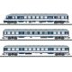 Replacement Train Commuter Cab Car & Coach 3-Car Set - Ready to Run - Minitrix -- Train Rental, Inc. TRI (Era VI 2021, blue, whi