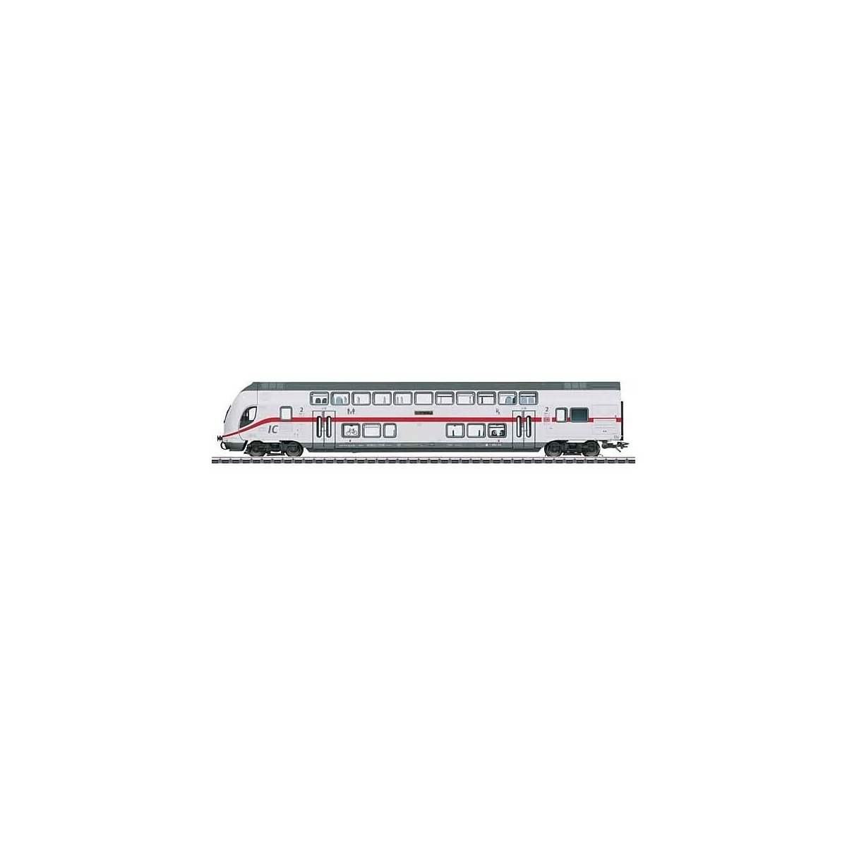 IC2 Type DBpbzfa 668.2 Bi-Level 2nd Class Cab Car - 3-Rail - Ready to Run -- German Railroad DB AG (Era VI 2020, white, gray, re