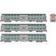 Budd Gallery Commuter Coach 3-Pack - Ready to Run -- Burlington Northern 742, 753, 766 (stainless, black), N, Rapido Trains Inc 