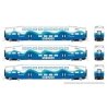 Bilevel Commuter Coach 3-Pack - Ready to Run -- Sounder 401, 406, 409 (white, blue, green), N, Rapido Trains Inc 546024