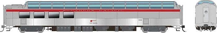 SP 3/4 Dome-Lounge - Ready to Run -- Southern Pacific 3602 (General Service, silver, red, Flat Sides), HO, Rapido Trains Inc 175