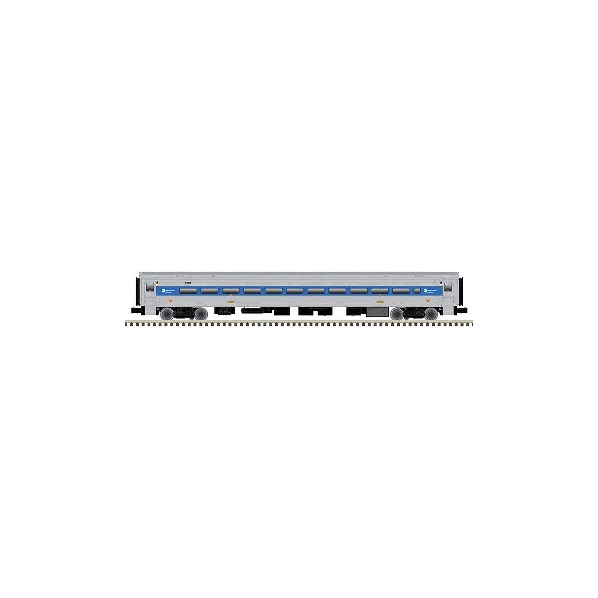 Comet II Commuter Coach 2-Pack - 3-Rail - Ready to Run -- Metro-North 6147, 6149 (silver, blue), O, Atlas O 3007023B