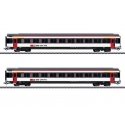 Mark IV Type A 1st Class Coach 2-Pack - 3-Rail - Ready to Run -- Swiss Federal Railways SBB (Era VI, white, black, red), HO, Mar