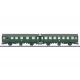 Type AB3yge 1/2nd Class, Type B3yge 2-Unit Rebuild Set - 3-Rail - Ready to R -- German Federal Railroad DB (Era III 1965, green,