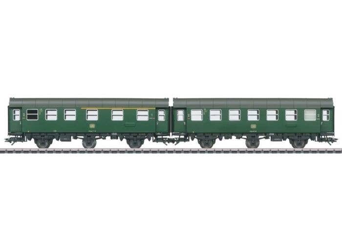 Type AB3yge 1/2nd Class, Type B3yge 2-Unit Rebuild Set - 3-Rail - Ready to R -- German Federal Railroad DB (Era III 1965, green,