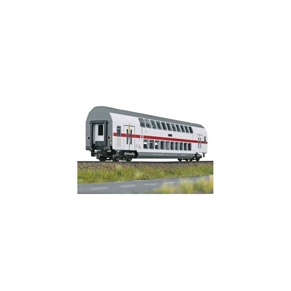 IC2 Type DApza 682.2 Bi-Level 1st Class Coach - Ready to Run -- German Railroad DB AG (Era VI 2020, white, gray, red), HO, Trix 