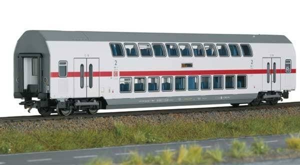 IC2 Type DBpza 682.2 Bi-Level 2nd Class Coach - Ready to Run -- German Railroad DB AG (Era VI 2020, white, gray, red), HO, Trix 