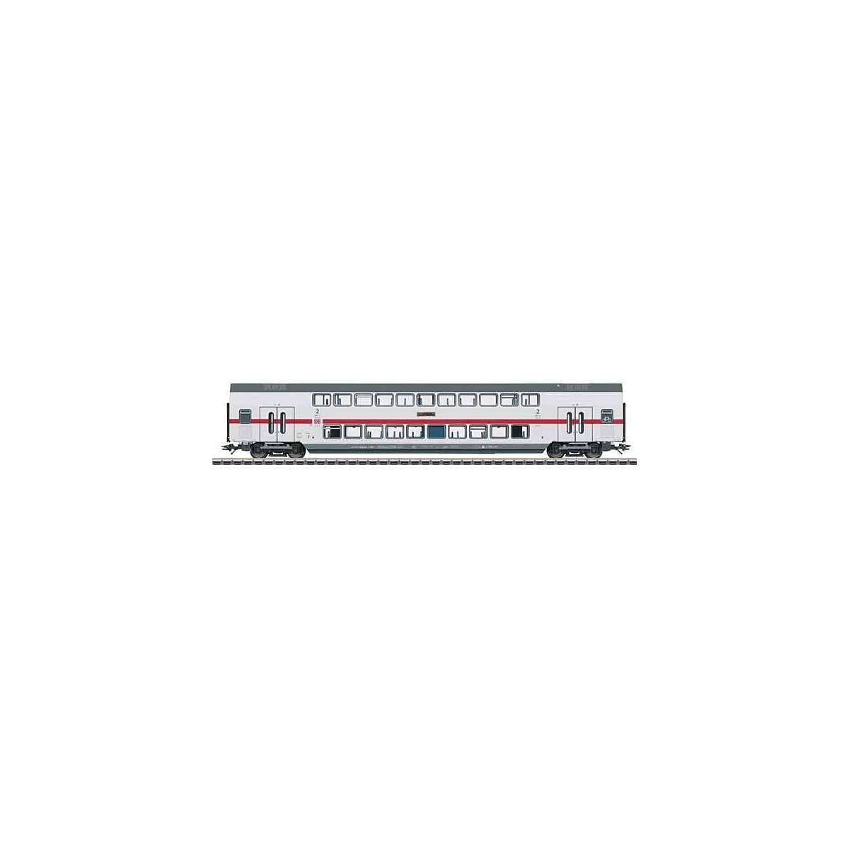 IC2 Type DBpza 682.2 Bi-Level 2nd Class Coach - 3-Rail - Ready to Run -- German Railroad DB AG (Era VI 2020, white, gray, red), 