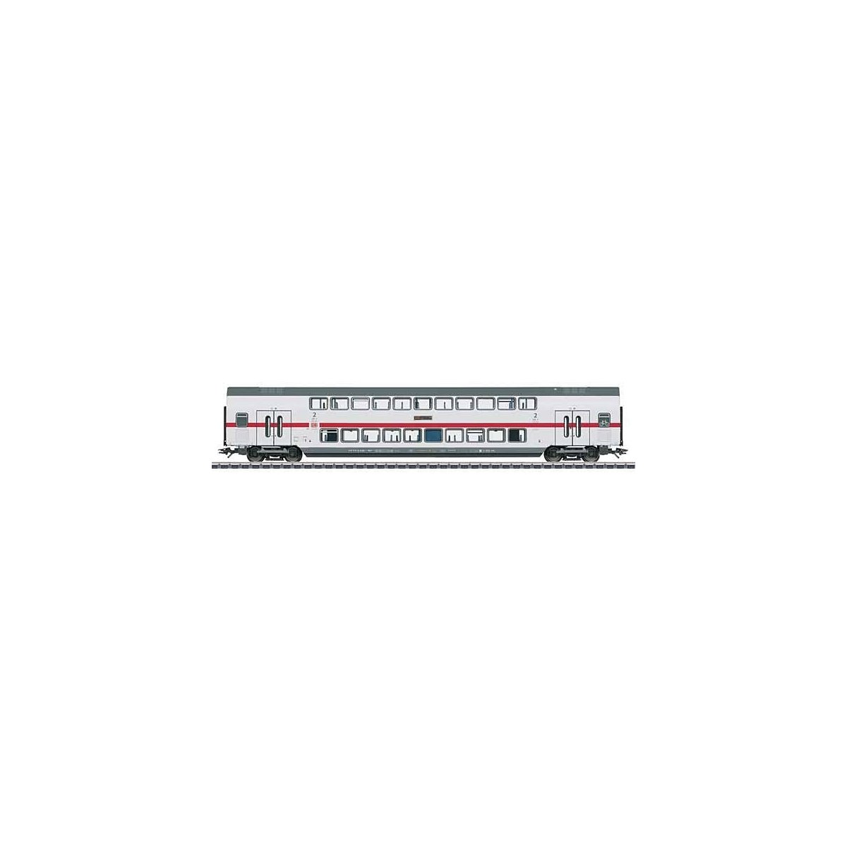 IC2 Type DBpza 682.2 Bi-Level 2nd Class Coach - 3-Rail - Ready to Run -- German Railroad DB AG (Era VI 2020, white, gray, red), 